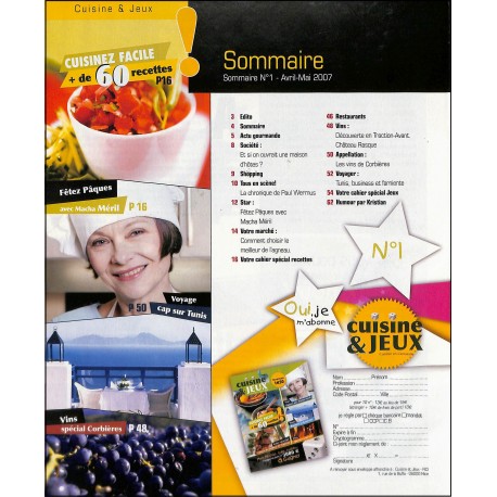 CUISINE & JEUX |Premier Numéro