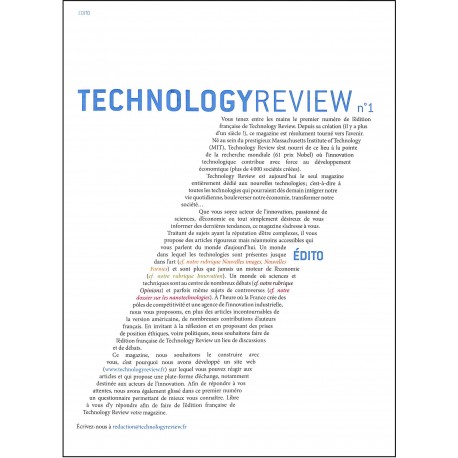 TECHNOLOGY REVIEW |Premier Numéro
