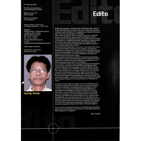 ARCHIVES DU CRIME |Premier Numéro