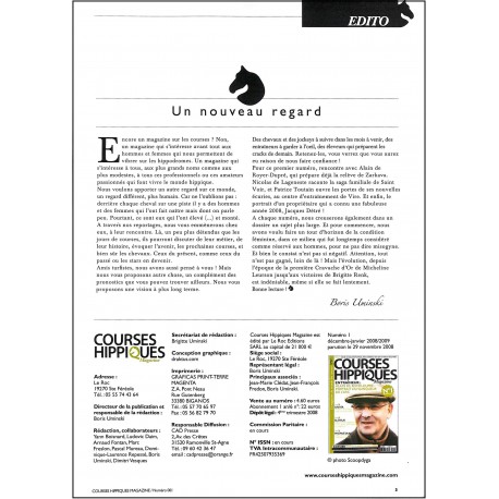 COURSES HIPPIQUES MAGAZINE |Premier Numéro