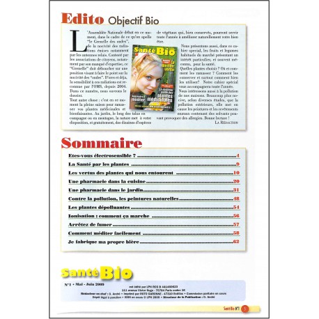 SANTÉ BIO |Premier Numéro