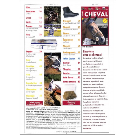 la revue technique du CHEVAL |Premier Numéro