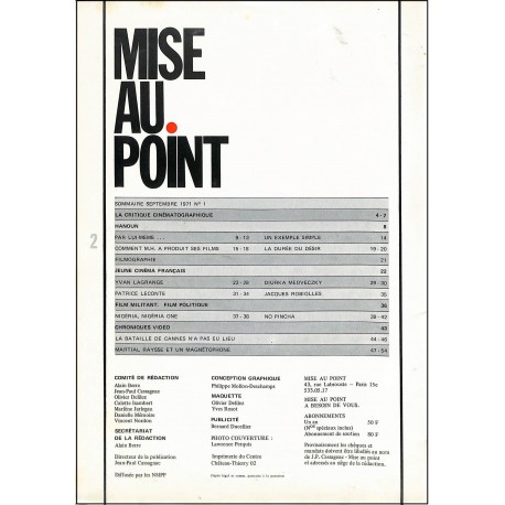 MISE AU POINT |Premier Numéro
