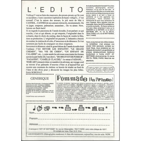 SEPTIEME ART |Premier Numéro