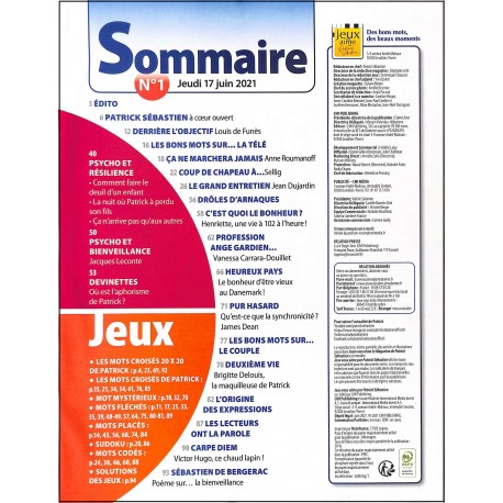 JEUX VOUS AIME PAR PATRICK SÉBASTIEN |Premier Numéro