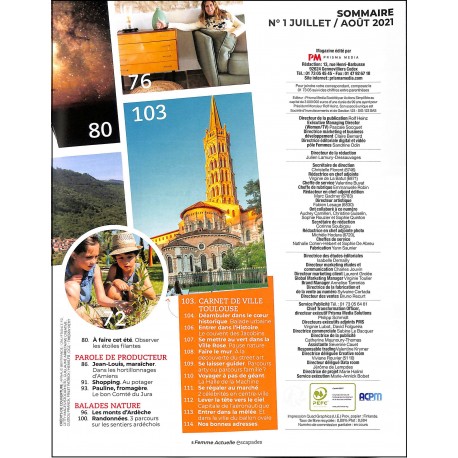 FEMME ACTUELLE ESCAPADES |Premier Numéro