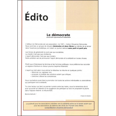 LE DÉMOCRATE |Premier Numéro