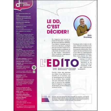 DÉCISIONS DURABLES |Premier Numéro