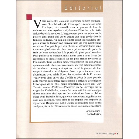 Les Mondes de l'Etrange |Premier Numéro