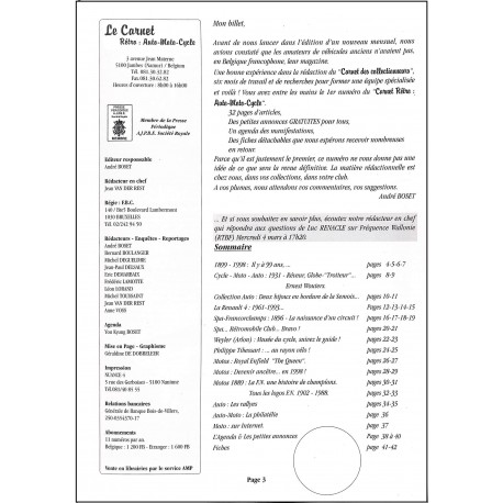 LE CARNET RÉTRO : AUTO-MOTO-CYCLE |Premier Numéro