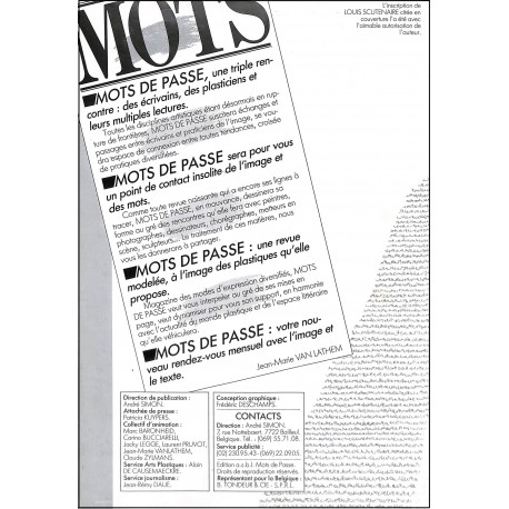 MOTS DE PASSE |Premier Numéro