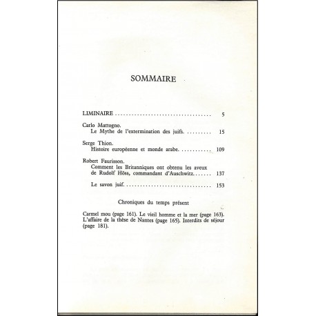 ANNALES D'HISTOIRE REVISIONNISTE |Premier Numéro