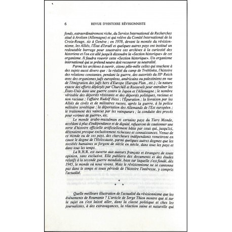 REVUE D'HISTOIRE RÉVISIONNISTE |Premier Numéro