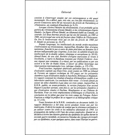 REVUE D'HISTOIRE RÉVISIONNISTE |Premier Numéro