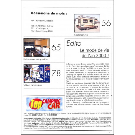 TOP CAMPING CAR MAGAZINE |Premier Numéro