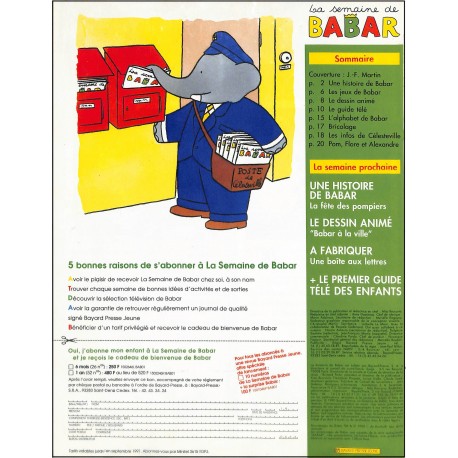 LA SEMAINE DE BABAR |Premier Numéro