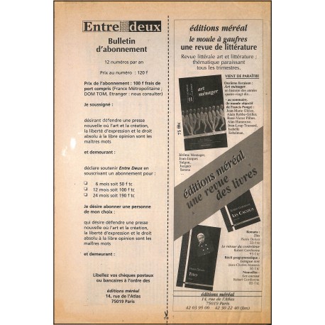 ENTRE DEUX |Premier Numéro