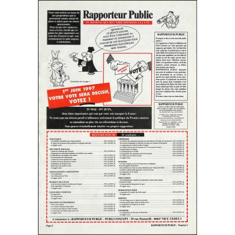 RAPPORTEUR PUBLIC |Premier Numéro
