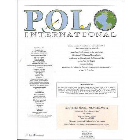 POLO international |Premier Numéro