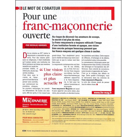 FRANC MAÇONNERIE |Premier Numéro