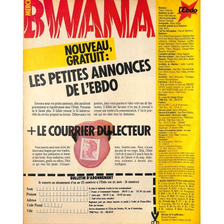 L'Ebdo des savanes |Premier Numéro