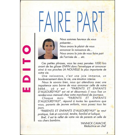 Parents d'aujourd'hui et Enfants |Premier Numéro