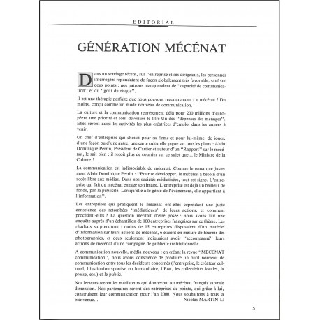 MECENAT COMMUNICATION |Premier Numéro