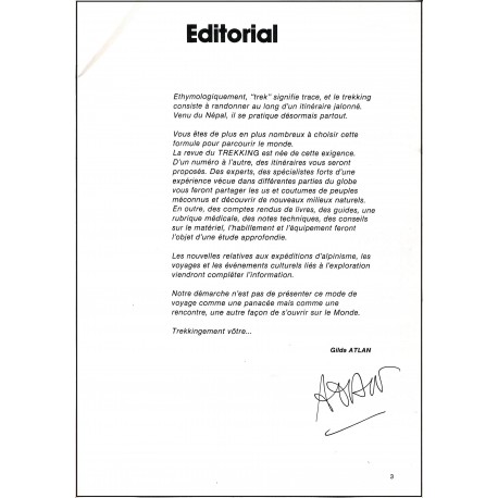 LA REVUE DU TREKKING VOYAGES ET GRANDES RANDONNÉES |Premier Numéro
