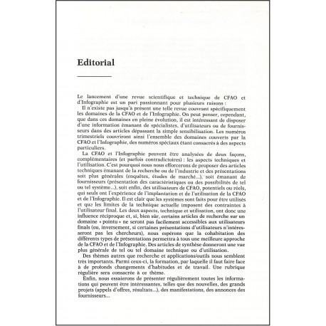 REVUE INTERNATIONALE DE CFAO ET D'INFOGRAPHIE |Premier Numéro