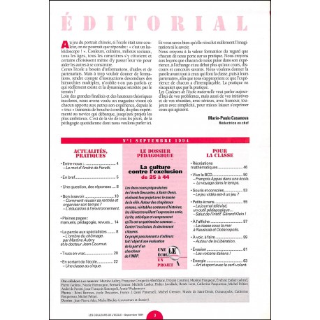 Les Couleurs de l'école |Premier Numéro