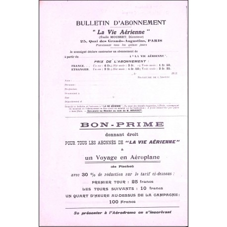 LA VIE AÉRIENNE |Premier Numéro