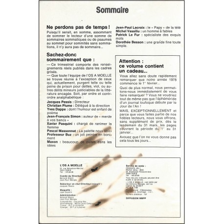 L'OS À MOELLE |Premier Numéro