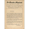 LA GAZETTE MUSICALE |Premier Numéro