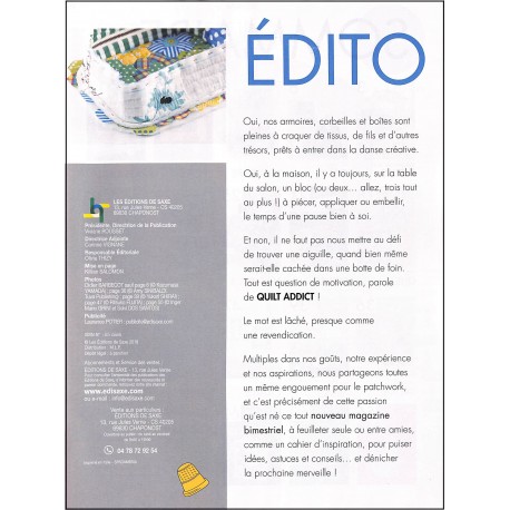 QUILT ADDICT |Premier Numéro