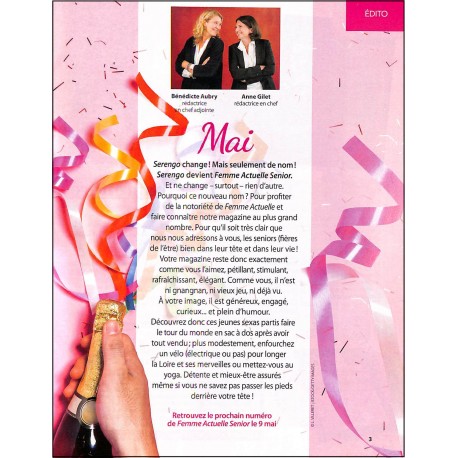 FEMME ACTUELLE SENIOR |Premier Numéro