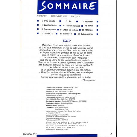 MAQUETTES |Premier Numéro