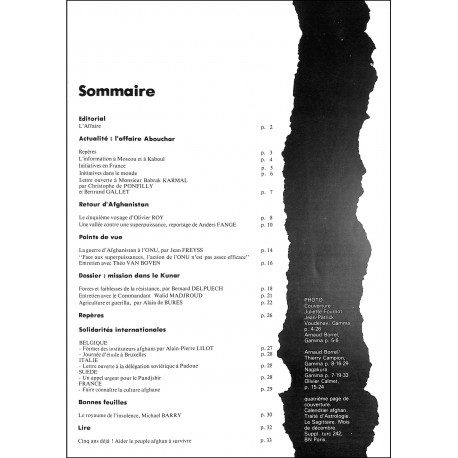 DEFIS Afghans |Premier Numéro