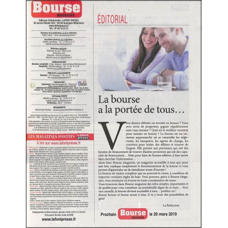 BOURSE MAGAZINE |Premier Numéro