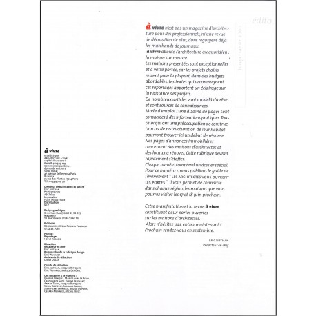 À VIVRE |Premier Numéro