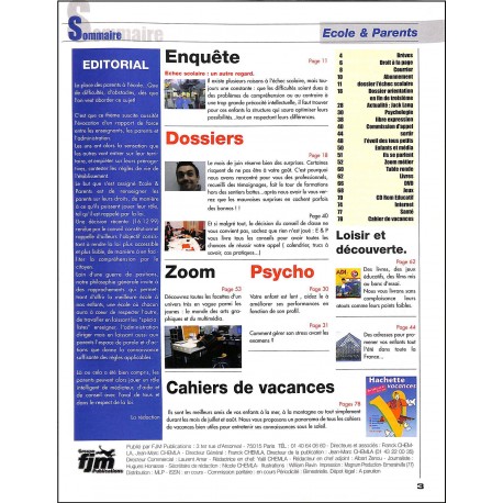 ECOLE & PARENTS |Premier Numéro