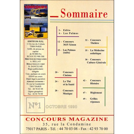 CONCOURS Magazine |Premier Numéro