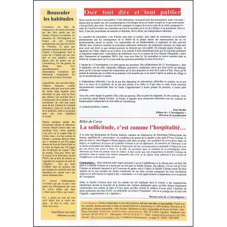 L'INVESTIGATEUR |Premier Numéro