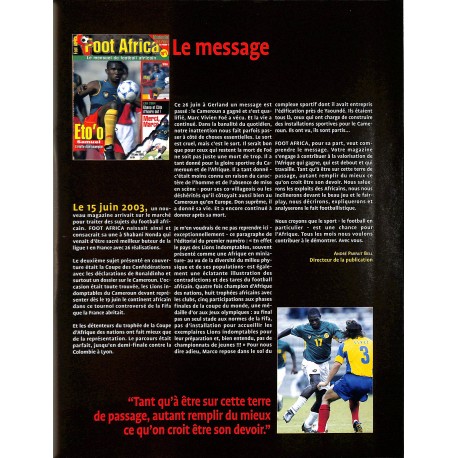FOOT AFRICA |Premier Numéro