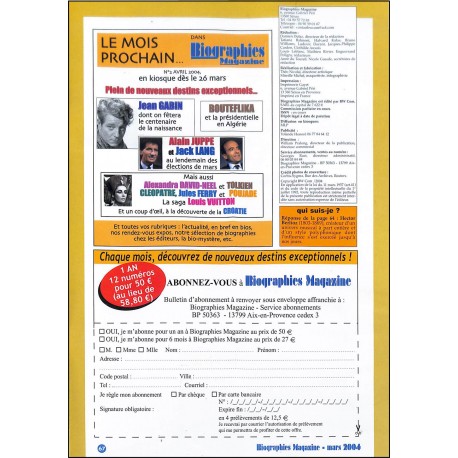 BIOGRAPHIES MAGAZINE |Premier Numéro