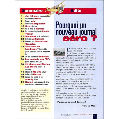 DES AILES & DES HOMMES |Premier Numéro