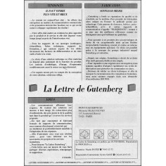 La Lettre de Gutenberg |Premier Numéro