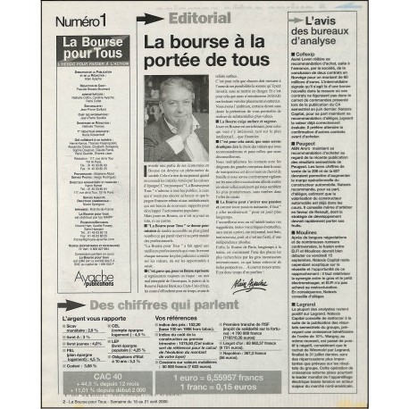 LA BOURSE POUR TOUS |Premier Numéro
