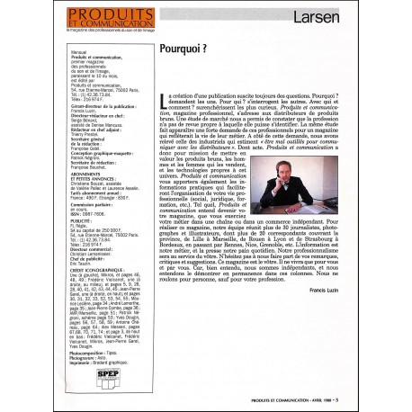 PRODUITS ET COMMUNICATION |Premier Numéro