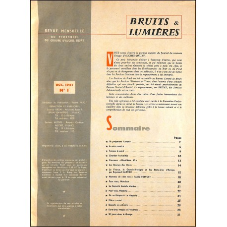 BRUITS & LUMIÈRES |Premier Numéro