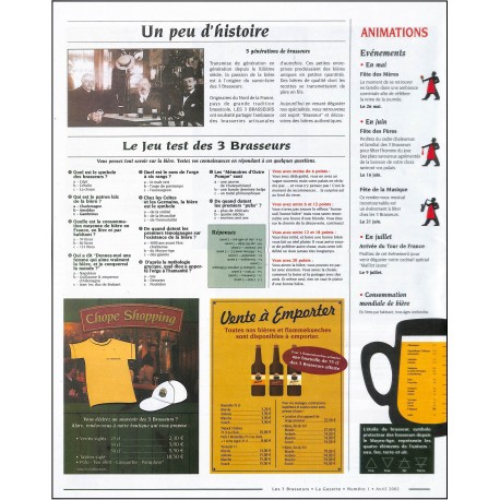 LES 3 BRASSEURS LA GAZETTE |Premier Numéro